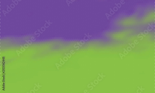 Abstract Purple Green Hexagon Mosaic Sky Background, Colorful Low Poly Cloud Landscape Design