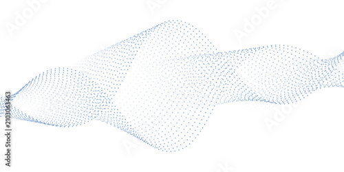 Canvastavla dotted wave line pattern light blue halftone undulate net