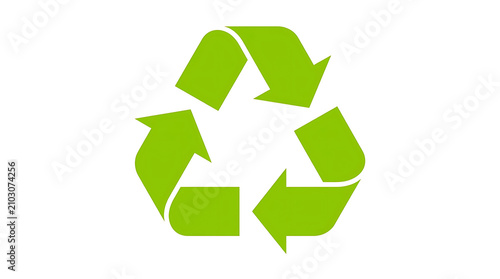 Green Recycling Three Arrows Cycle and Eco Friendly Vector Icon