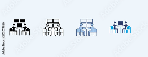 Command Center Multiple Icon Set Illustration Vector