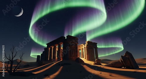 Aurora over ruins. (71)
