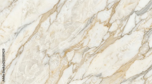Konstfotografi Ultra realistic premium Italian Calacatta Gold marble slab, pure white base with