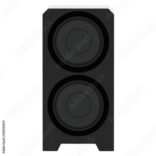 3d Render Tall Black Double Speaker Cabinet with transparent background