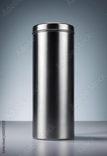 Cylindrical brushed metal c...