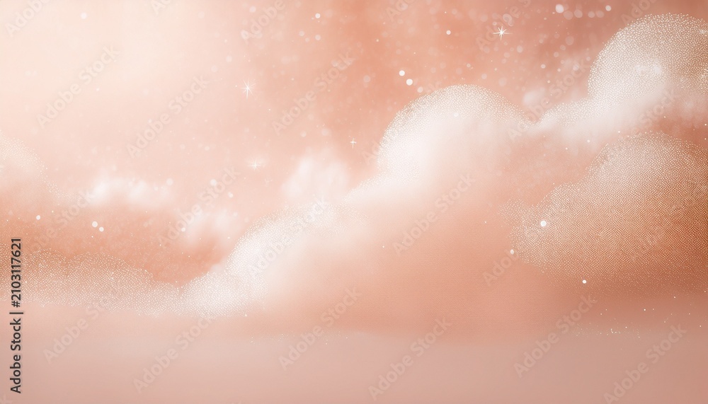 Fototapeta premium Soft Peach Background With White Cloudy Texture And Subtle Sparkle
