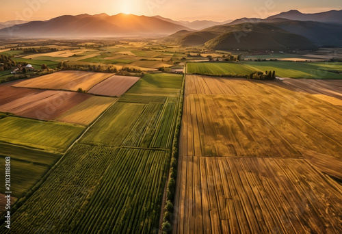 Aerial view of agricultural...