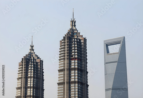 Modern skyscrapers against ...