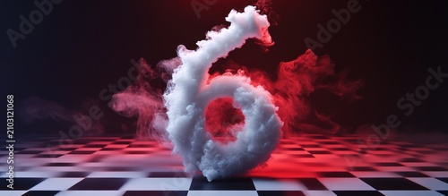Abstract Number Six Formed from White Smoke