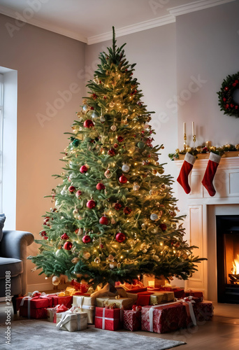 Decorated christmas tree wi...