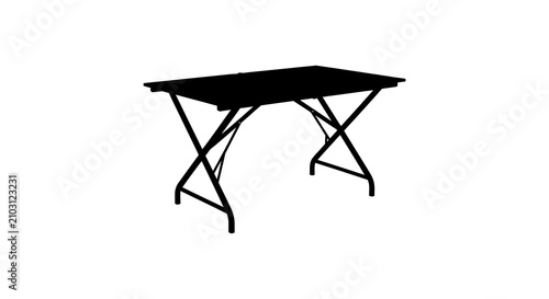 Fotografía Folding table silhouette against a white background