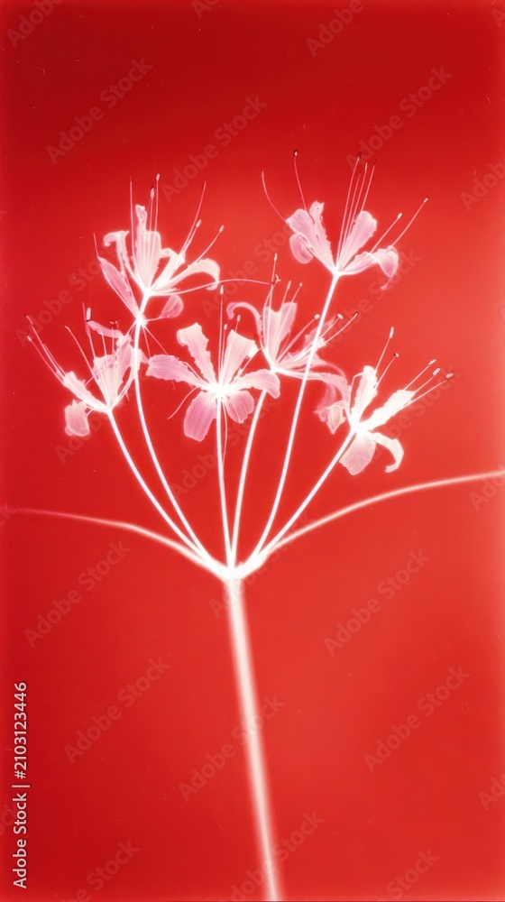 Obraz premium Red and white floral design, elegant and minimal, perfect for mobile wallpaper.
