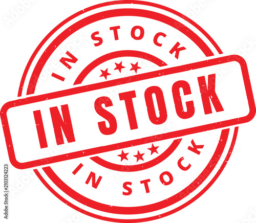 IN STOCK red rubber stamp text