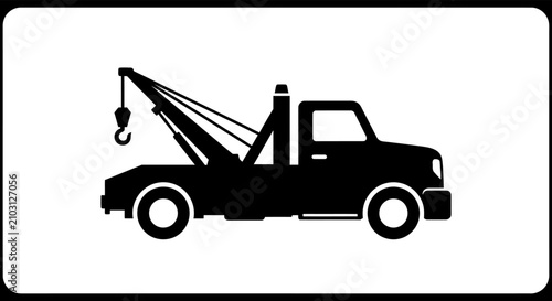 Foto Tow truck silhouette against a white background simple graphic design