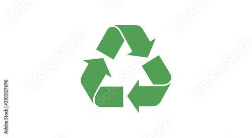 Konstfotografi Recycling symbol green vector illustration on a white background