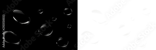 Large Glossy Water Droplets With Oval Beads And Strong Reflections On Transparent Background PNG Overlay