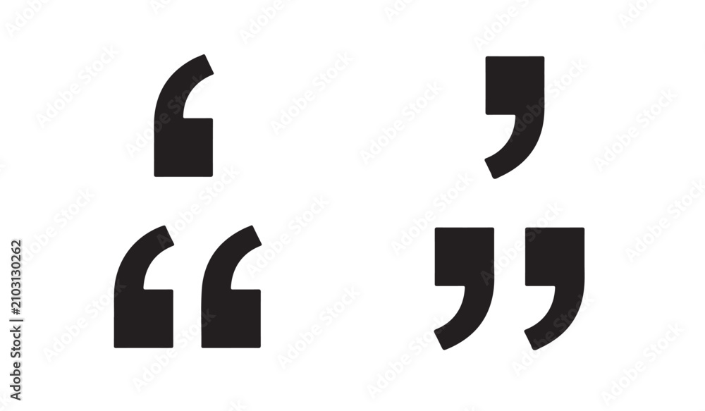 Fototapeta premium Set of quote icons, Commas quotes speech marks. vector illustration
