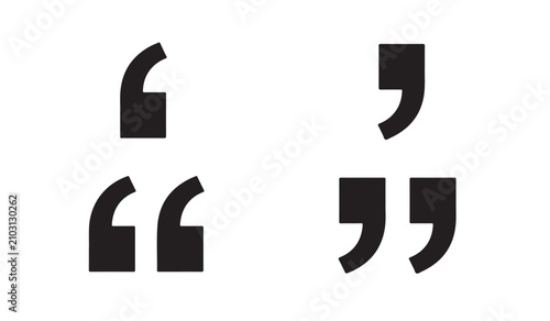 Set of quote icons, Commas quotes speech marks. vector illustration