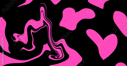 Tableau sur toile Abstract edgy glitch neon pink liquid heart marble pattern