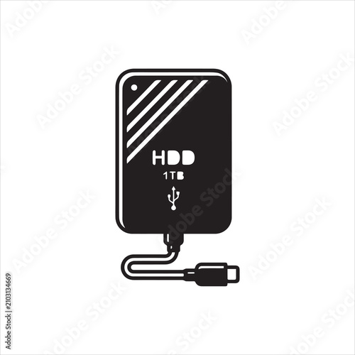 An external hard drive icon showcasing a compact portable design