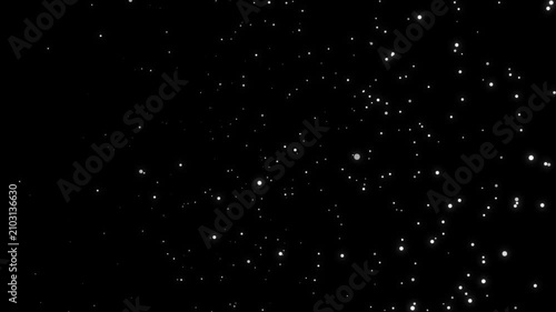 Glowing cosmic particles sweep from left to right with sparkling glitter dust and twinkling stars, creating a magical light transition effect for video editing and motion graphics.