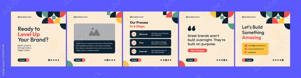 Obraz premium Modern geometric abstract carousel template for business brand marketing