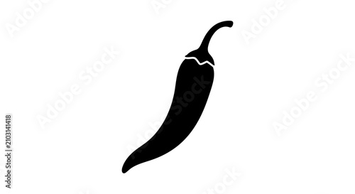 Bild auf Leinwand Black chili pepper silhouette on a white background