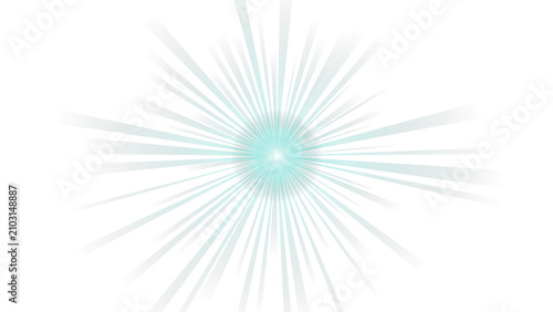 Vibrant cyan light burst with sharp radial rays on white background