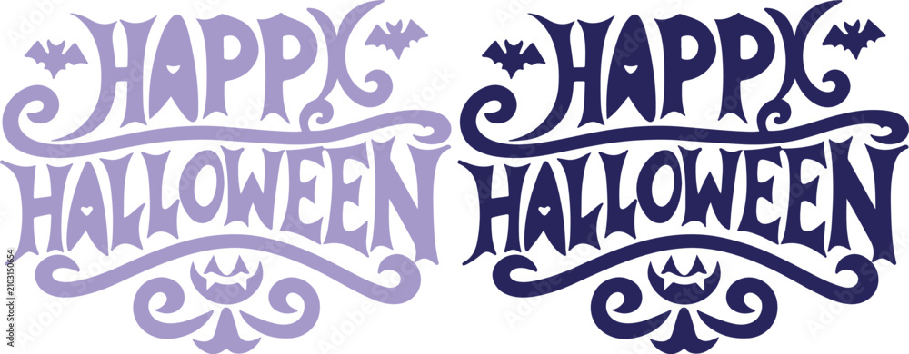 Obraz premium Happy Halloween Typography Cute Ghost Vector Design