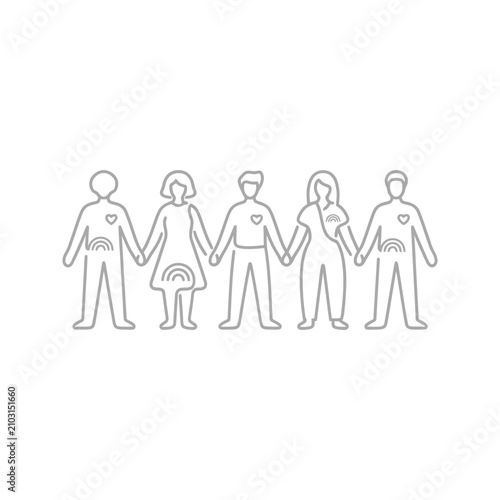 Diverse group of people standing together.