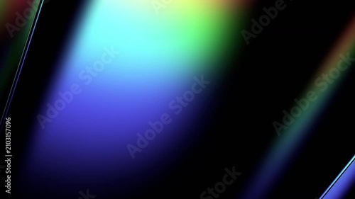 Abstract animation, dark background with color refraction effect, 4k seamless loop 3d animation