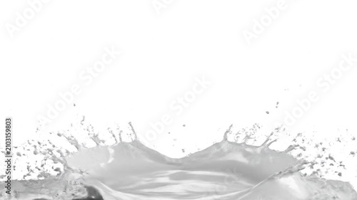 A dynamic splash of fresh white milk against a plain background