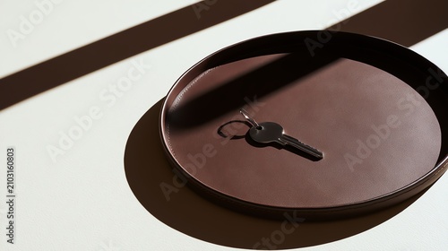Key on a tray with interesting shadows.