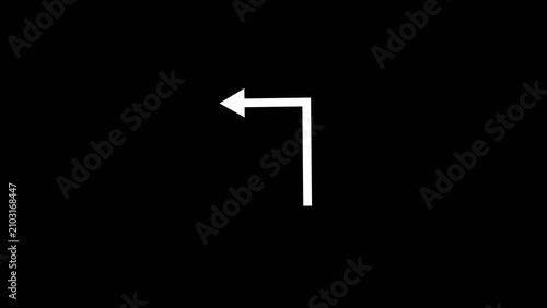 Green arrow left direction beautiful 4k illustration element 4k video. Glowing up side arrow icon 4k illustration. 