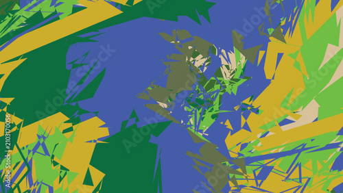 Fotografía Abstract geometric art composition showing sharp triangular shards and scattered fragments creating energetic chaotic mosaic textured surface