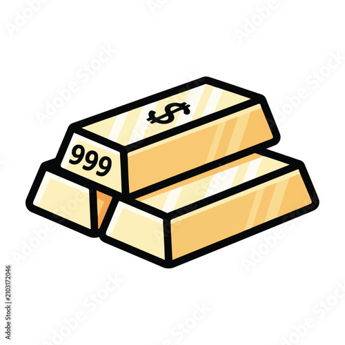 gold bars with dollar sign and 999 marking
