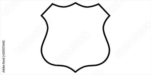 Bild auf Leinwand Blank shield shape outline for route or designation sign on white background Key