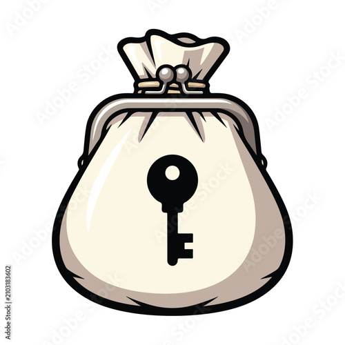 Secure purse with a key