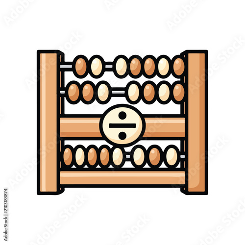 Vintage abacus calculator tool icon