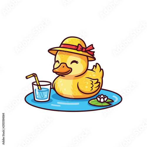 Yellow duck on a float