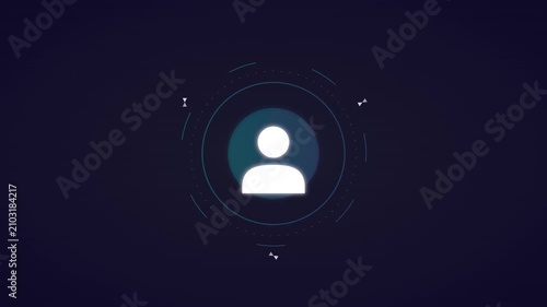 user profile avatar icon with teal geometric halo