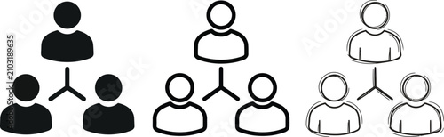 Canvastavla Organizational hierarchy chart showing team structure as three interconnected pe