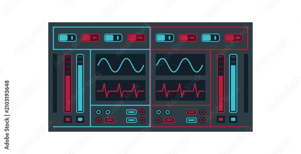 Fototapeta premium Audio Mixing Console Vector Illustration