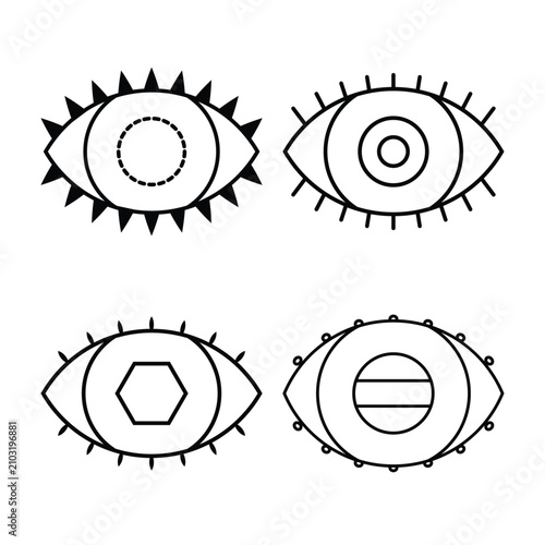 Abstract Geometric Eye Symbol Collection
