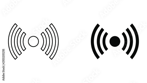 Photos Wireless signal icons showing connectivity and data transmission in a minimalist