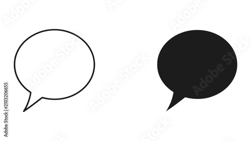 Bild auf Leinwand Minimalist Speech Bubble Icons Conversation Vector Outline Illustration Black an
