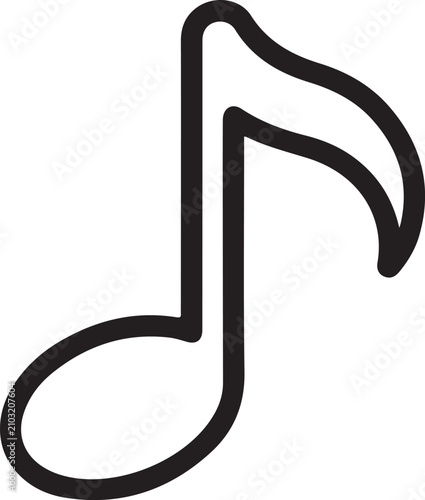 Black music note icon symbol