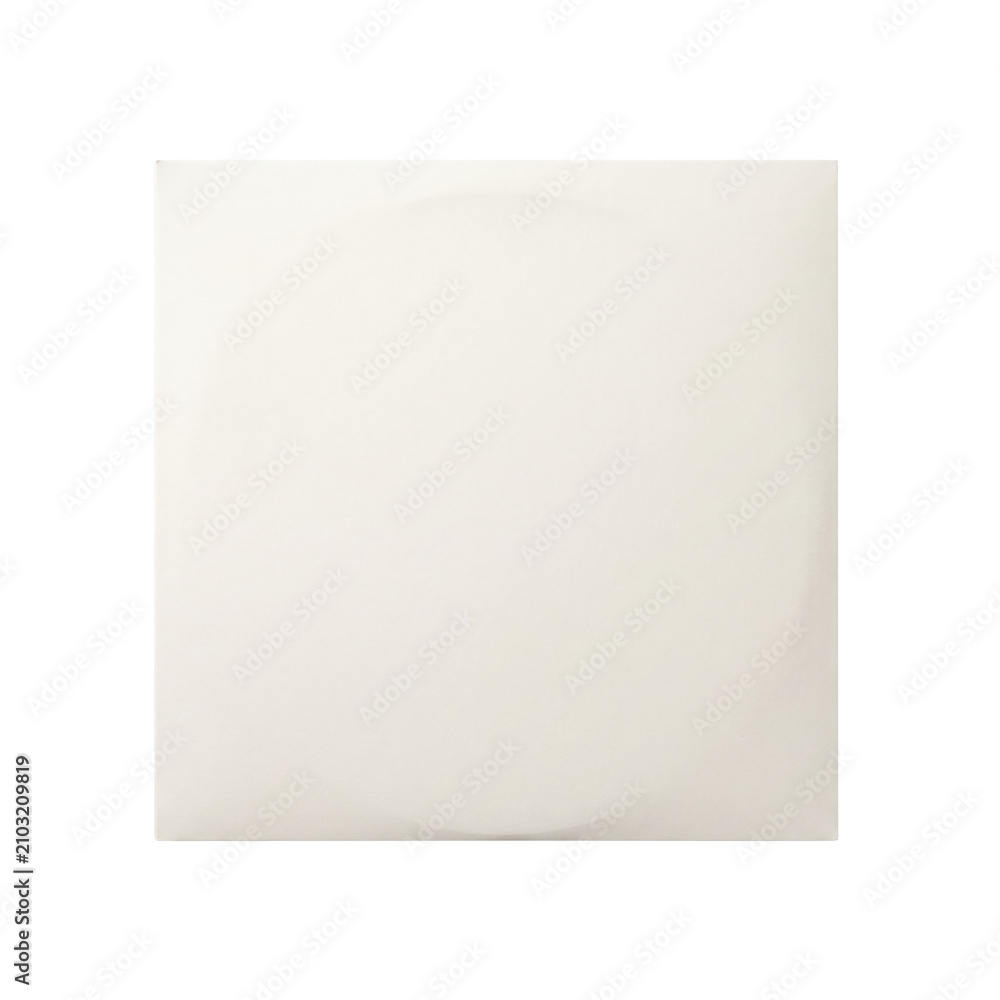 Fototapeta premium Blank white square paper card template on transparent background