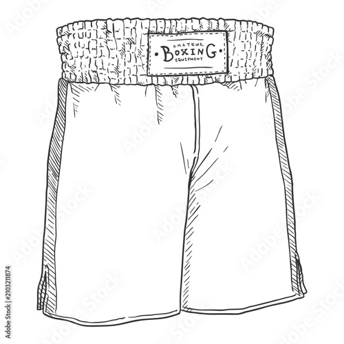 Foto Sketch Illustration of Boxing Short
