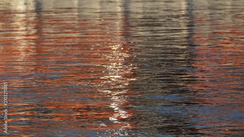 Abstract Golden Reflections on Gently Rippling Water