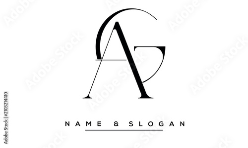 GA, AG Abstract Letters Logo Monogram